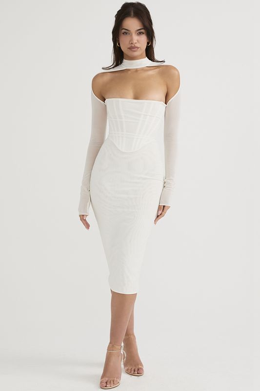 White House Of Cb Mesh  Midi Dress | RBV-204185