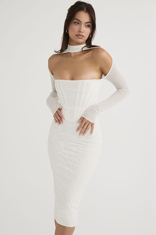 White House Of Cb Mesh  Midi Dress | RBV-204185