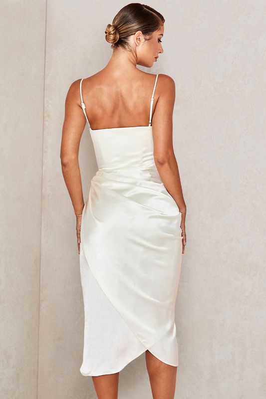 White House Of Cb Satin Balcony Dress | HNY-092861