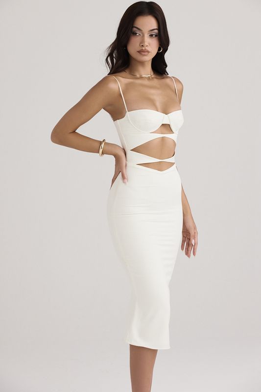 White House Of Cb Satin Cutout Dress | ZNT-637084