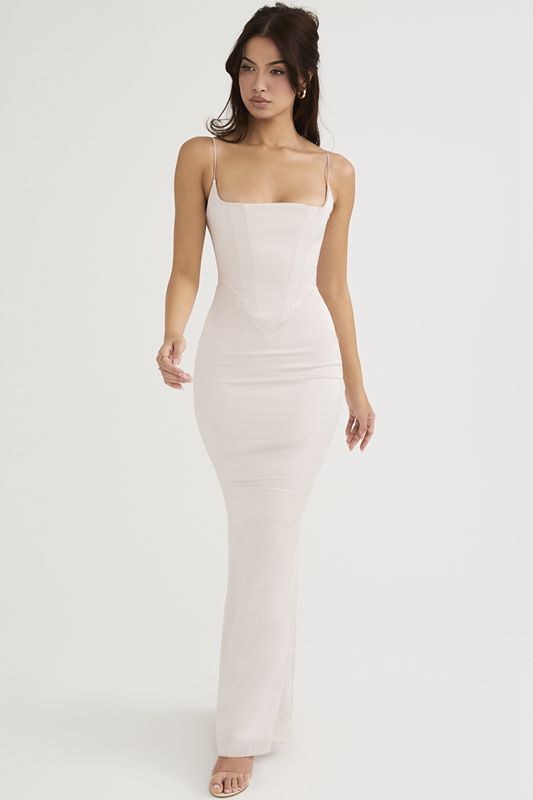 White House Of Cb Satin Maxi Dress | WNF-301798