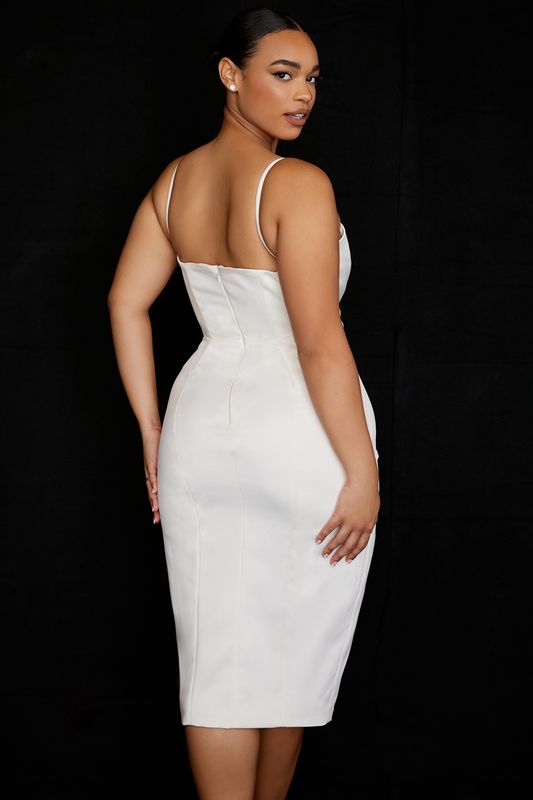 White House Of Cb Satin  Midi Dress | TGJ-298364