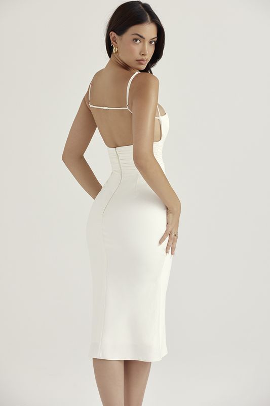 White House Of Cb Satin  Midi Dress | ZCX-795483