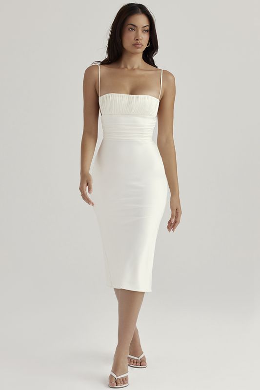 White House Of Cb Satin  Midi Dress | ZCX-795483