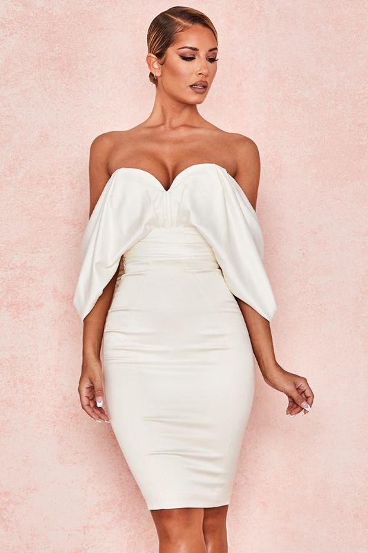 White House Of Cb Satin Strapless Dress | QMR-538960