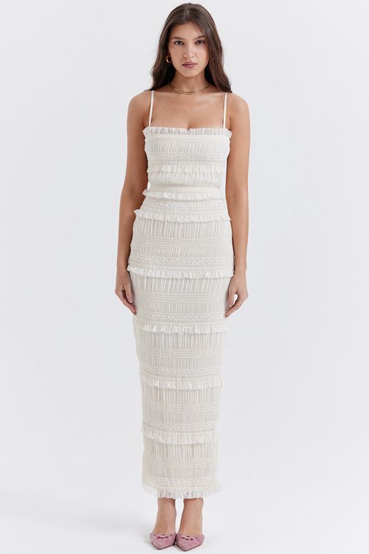 White House Of Cb Sequin Pleat Maxi Dress | SKC-065319