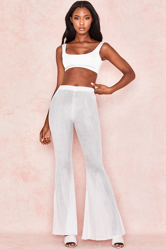 White House Of Cb Stretch Jersey Cropped Tops | TMU-541632