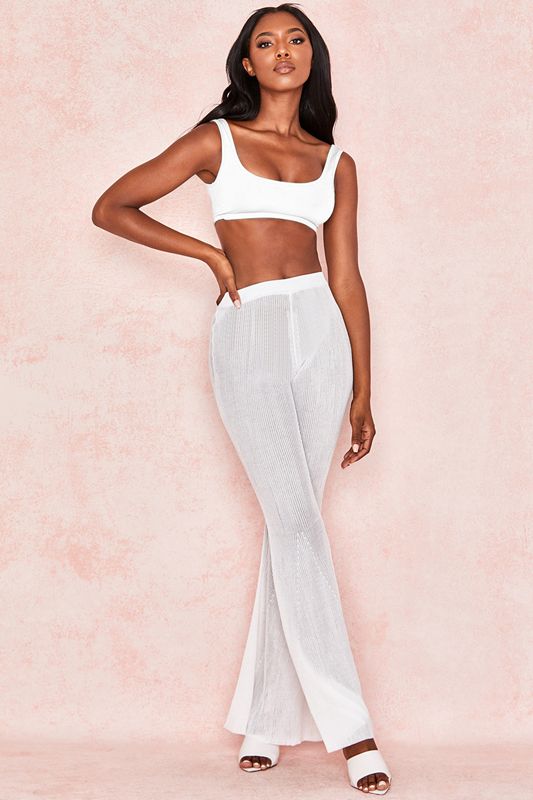 White House Of Cb Stretch Jersey Cropped Tops | TMU-541632