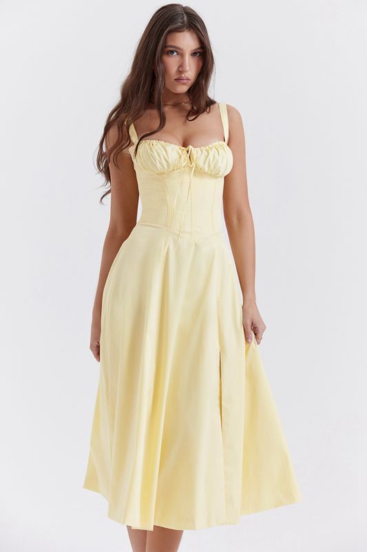 Yellow House Of Cb Bustier  Dress | KHL-163942