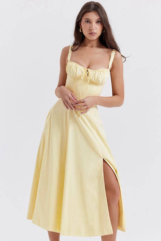 Yellow House Of Cb Bustier  Dress | KHL-163942